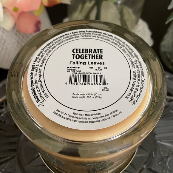 🆕🍁 KOHL’S CELEBRATE TOGETHER “FALLING LEAVES” 3-WICK SCENTED CANDLE. BRAND NEW - Picture 5 of 6